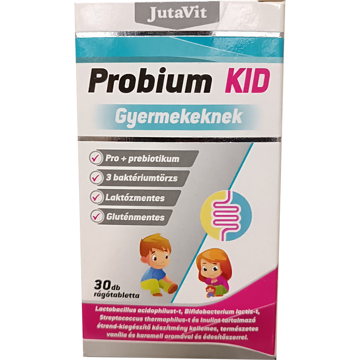 JutaVit Probium Kid Gyermekeknek + Inulin - 30 rágótabletta