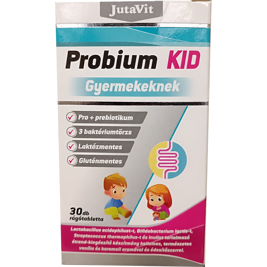 JutaVit Probium Kid Gyermekeknek + Inulin - 30 rágótabletta