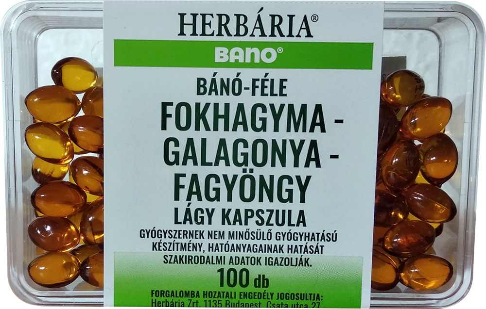 Fokhagyma, galagonya, fagyöngy - 100 gélkapszula