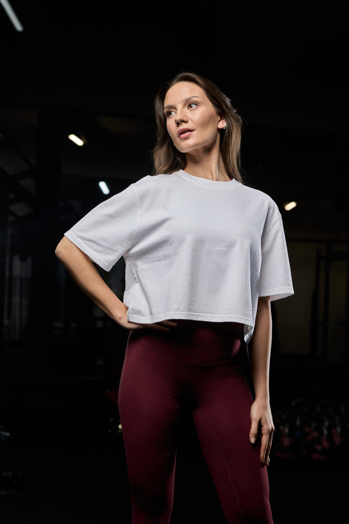 Heavyweight oversized női cropped póló