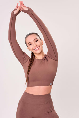 SEAMLESS LONG-SLEEVE CROP Női hosszú ujjú felső