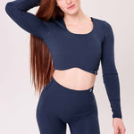 BACKLESS PADDED LONG-SLEEVE Női felső