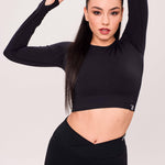 SEAMLESS LONG-SLEEVE CROP Női hosszú ujjú felső