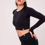 SEAMLESS LONG-SLEEVE CROP Női hosszú ujjú felső