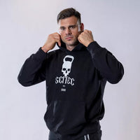 DAMON férfi kapucnis pulóver - fekete