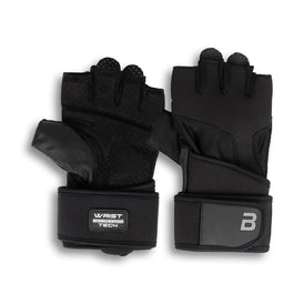 BioTechUSA KYLE csuklószorítós bőr fekete kesztyű