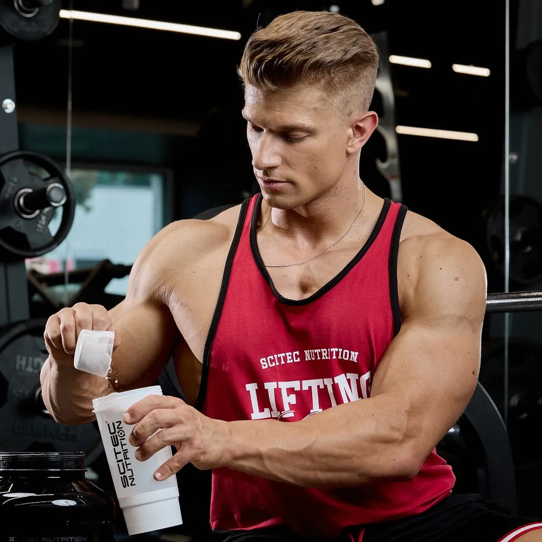 LIFTING CLUB férfi ujjatlan póló - piros