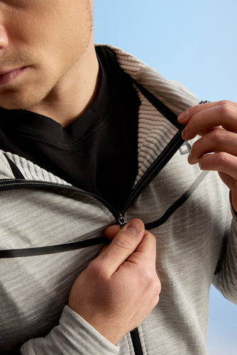 RISE férfi zipzáros pulóver