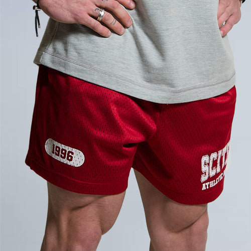 Scitec Athletic dept mesh férfi piros rövidnadrág