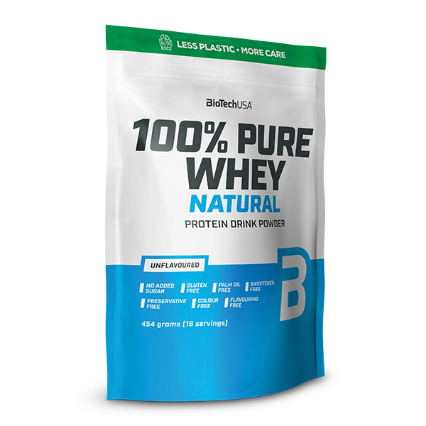 100% Pure Whey Natural tejsavófehérje-koncentrátum italpor - 454 g