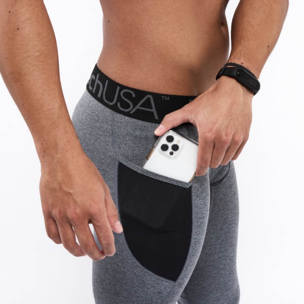 SIDEBACK Férfi leggings - Szürke